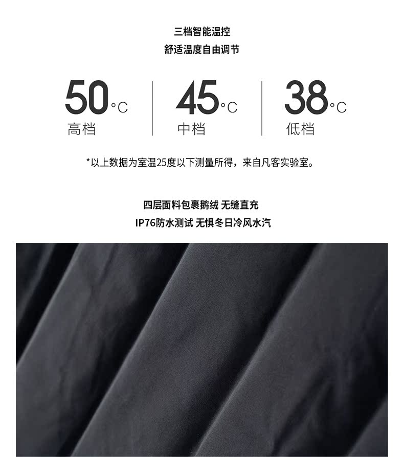 凡客诚品 智能温控黑科技 男士鹅绒羽绒服 650蓬95%鹅绒 图5
