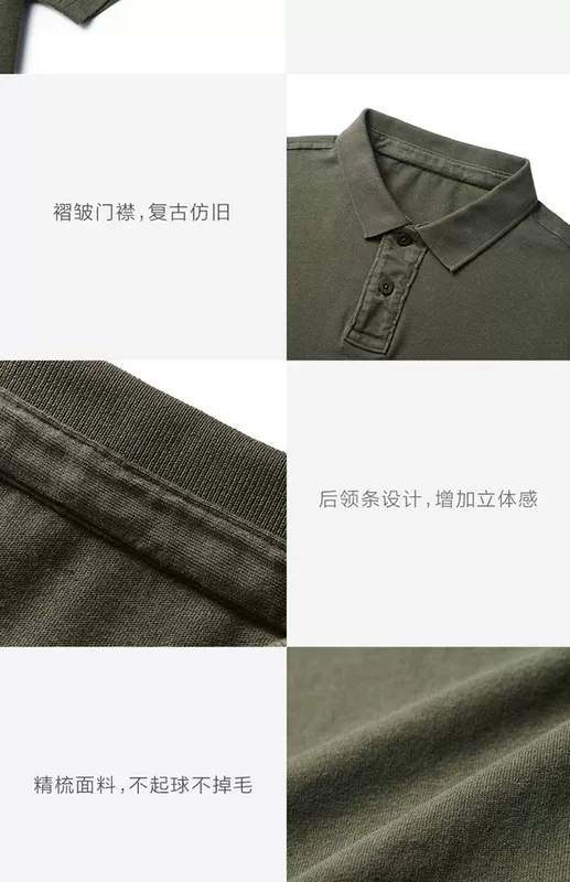 Crayl / Vanke Eslite Thanh niên giản dị Hàn Quốc áo cotton cotton Áo sơ mi nam POLO áo thun nam giặt - Polo