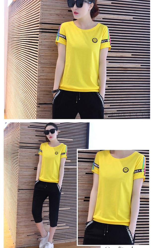361 bộ đồ thể thao phù hợp với nữ mùa hè Jordan áo thun cotton ngắn tay thương hiệu quần short cỡ lớn mùa xuân và mùa thu giản dị hai mảnh - Thể thao sau bộ thể thao nữ adidas