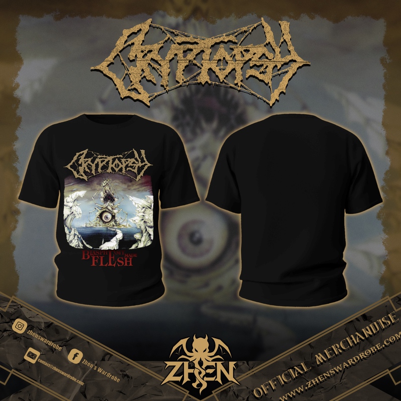 Canadian Death Metal Band Cryptopsy's Official Authorized Embroidered Short-Sleeve T-Shirt