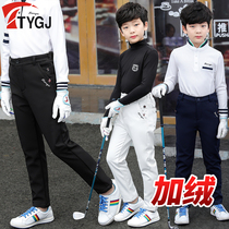 Autumn Winter Children Golf Clothing Boys Child Glint Warm Long Pants Large Children Casual Sports Student Pants