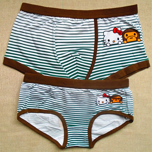 Kitty mèo bông nam boxer cặp đôi hoạt hình dễ thương đồ lót nữ tam giác dưới quần lót phụ nữ