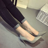 Осенняя обувь с заостренным носом на высоком каблуке, черные красные свадебные туфли, униформа медсестры, коллекция 2022, европейский стиль