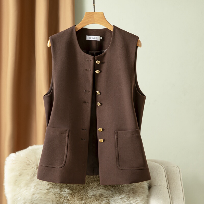 Old Money Style Vest for Women 2026 Spring and Autumn New Large Size Vest Round Neck Sleeveless Outerwear Loose Fashion Suit Vest Old Money Style Vest for Women 2026 Spring and Autumn New Large Size Vest Round Neck Sleeveless Outerwear Loose Fashion Suit Vest