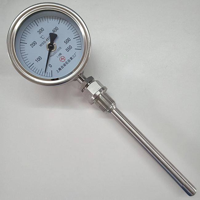 Shanghai meter three plants WSS-481 universal type double metal thermometer 1 0 0-500 °C M27 * 2 threads