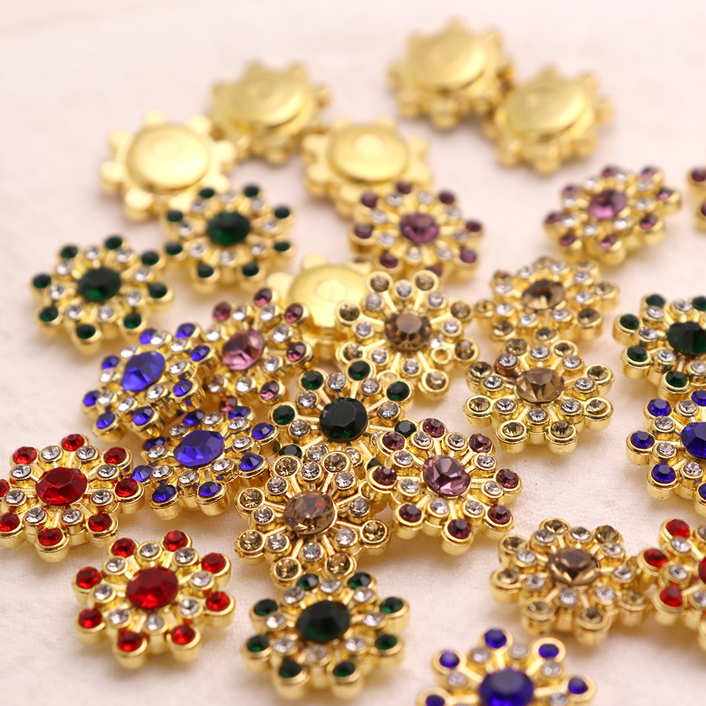 12mm mixed color glass rhinestone sunflower jewelry accessories handmade and wind hair accessories decorative flower core pistil material