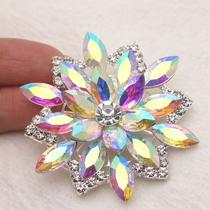 Large AB colored three-dimensional glass rhinestone flower decorative drill hat bag mobile phone case and other decorative rhinestones