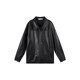 EIGHTHMONTH August black leather women's 2023 spring new personality American retro short coat