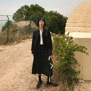 Áo khoác da nữ màu đen tháng 8 2018 phiên bản mới của Hàn Quốc của chiếc áo khoác ngoài gió sang trọng của gió