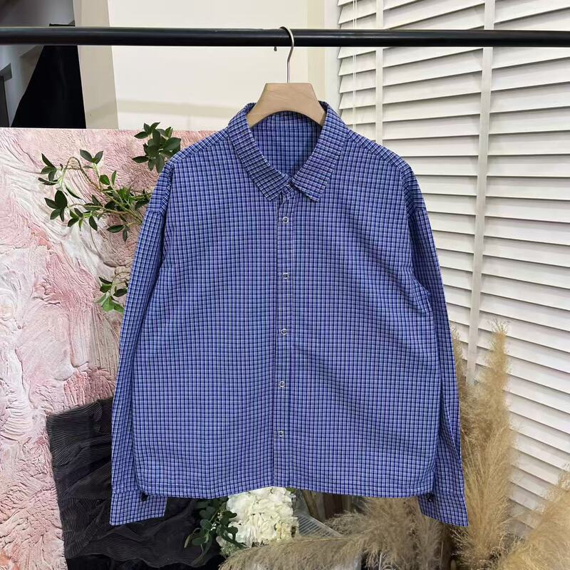「Mu Zao's Careful Selection」High-Density, High-Count, Yarn-Dyed, Mercerized Long-Sleeve Collared Shirt for Couples E6305