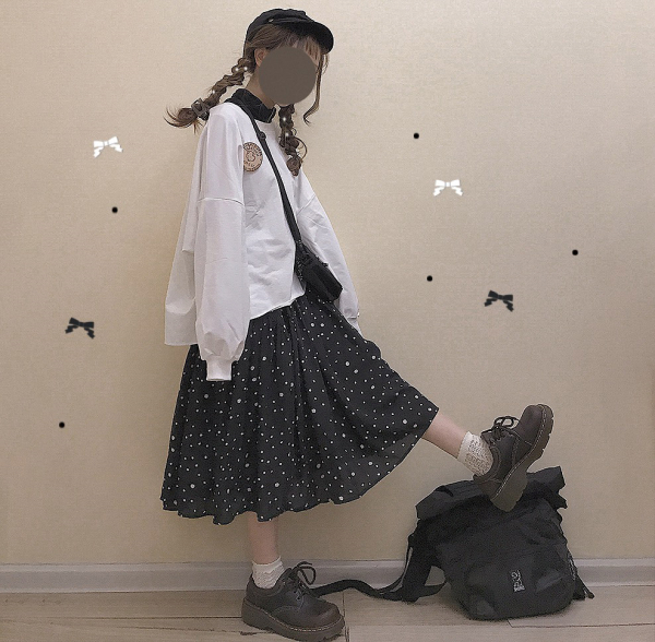 Tự làm bốn màu Nhật Bản in retro hoang dã lỏng lẻo gió bf gió Harajuku phiên bản lớn áo len áo len áo khoác kaki nữ