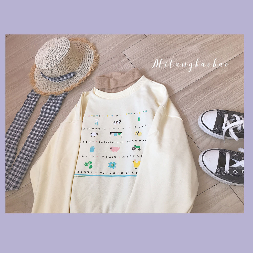Tự chế retro ánh sáng cơ bản và ánh sáng ấm áo len lông cừu áo sơ mi hoang dã đa màu cao cổ áo mùa thu và mùa đông đáy áo sơ mi của phụ nữ áo măng tô nữ