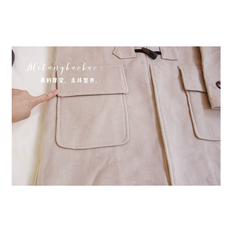 Homemade retro sừng Nhật Bản sinh viên cổ điển cảm giác lỏng lẻo áo khoác dài mùa đông cotton áo khoác cô gái áo bông - Bông shop áo phao nữ