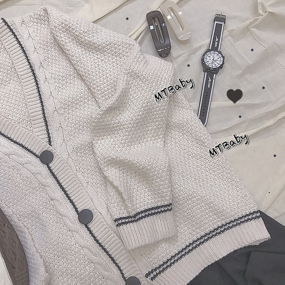 Áo ba lỗ retro Nhật Bản lười gió đơn giản bên ngoài áo len nhỏ mới áo len cardigan mùa thu cô gái áo len cổ lọ