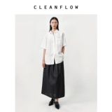CLEANFLOW | 10-летняя универсальная юбка из натурального чистого льна, легкая эластичная талия, универсальная юбка для женщин, осень 2025, новый стиль