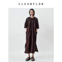 CLEANFLOW Растительный краситель, шелковое платье, V-образный вырез