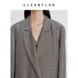 CLEANFLOW Элитный шерстяной элегантный весенний пиджак классического кроя из сандалового дерева, изысканный стиль