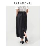 CLEANFLOW | 10-летняя универсальная юбка из натурального чистого льна, легкая эластичная талия, универсальная юбка для женщин, осень 2025, новый стиль