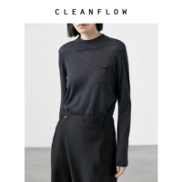 CLEANFLOW Шерстяной тонкий трикотажный базовый приятный телу лонгслив