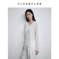 CLEANFLOW Белый шерстяной тонкий трикотажный дизайнерский весенний базовый приятный телу свитер, тренд сезона