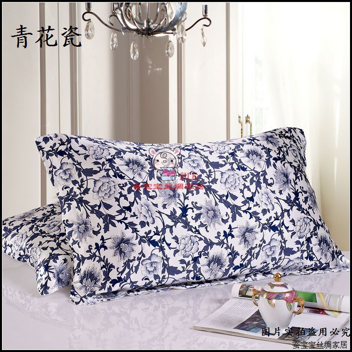 Một "mỹ phẩm" tự nhiên toàn bộ vỏ gối / khăn lụa 100 mặt lụa đẹp chống nhăn - Gối trường hợp gối kim đan
