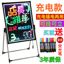 Handwritten Luminous Blackboard Color Billboard Stand Flashing Lights Electronic Sign Fluorescent Display Board Floor Type Night Light Screen