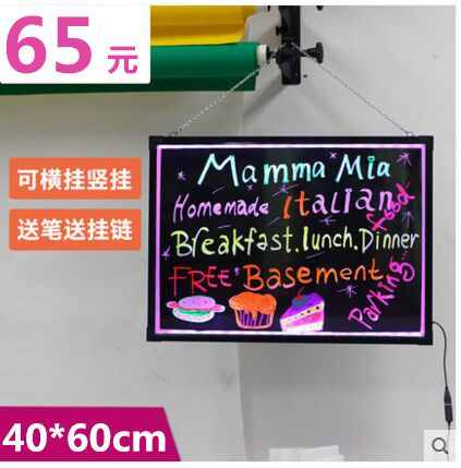 led electronic fluorescent panel suspended silver night blackboard 40 60 fluorescent screen billboard glowing handwriting