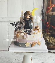 Baked cake decorated Princess Harry Porthermione Q doll Dark Kingdom Magic Theme Party Dress