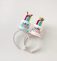 Babys birthday cake shape hair hoop headdress photo birthday party funny birthday glasses