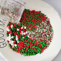 Christmas Cake Sugar Beads Color Pearl Birthday Cake Decoration Sugar Beads Sugar Slice Sugar Pin Red Green Santa Gingerbread Man