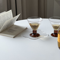 Medieval cocktail cup high-end amber red wine triangle cup ice cream dessert cup household ice wine cup