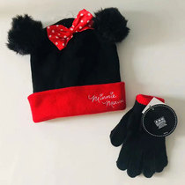 Foreign trade original order girls winter warm woolen knitted hat five-finger split finger gloves set