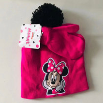 Foreign trade original order girls and children winter warm wool knitted hat full palm mittens set