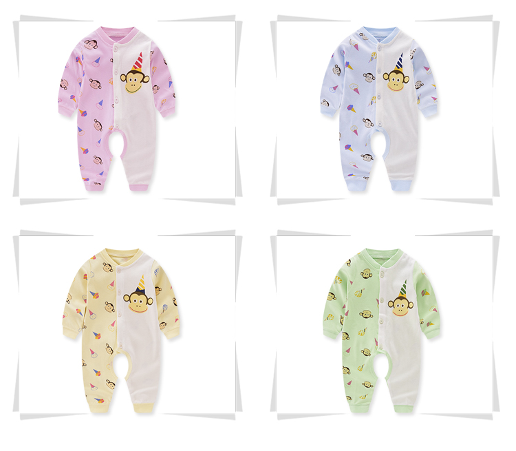 Quần áo trẻ em, trẻ sơ sinh, jumpsuit dài tay, mùa xuân và mùa thu, quần áo thô, quần áo, đồ ngủ, nam và nữ mỏng, quần áo trẻ em, mùa thu quần áo trẻ sơ sinh thu đông