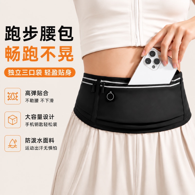 Running Phone Pouch Waist Bag for Women, Waterproof, Sports, Close-Fitting, Invisible, Special for Holding Mobile Phones, Belt Bag, 2026 New Model