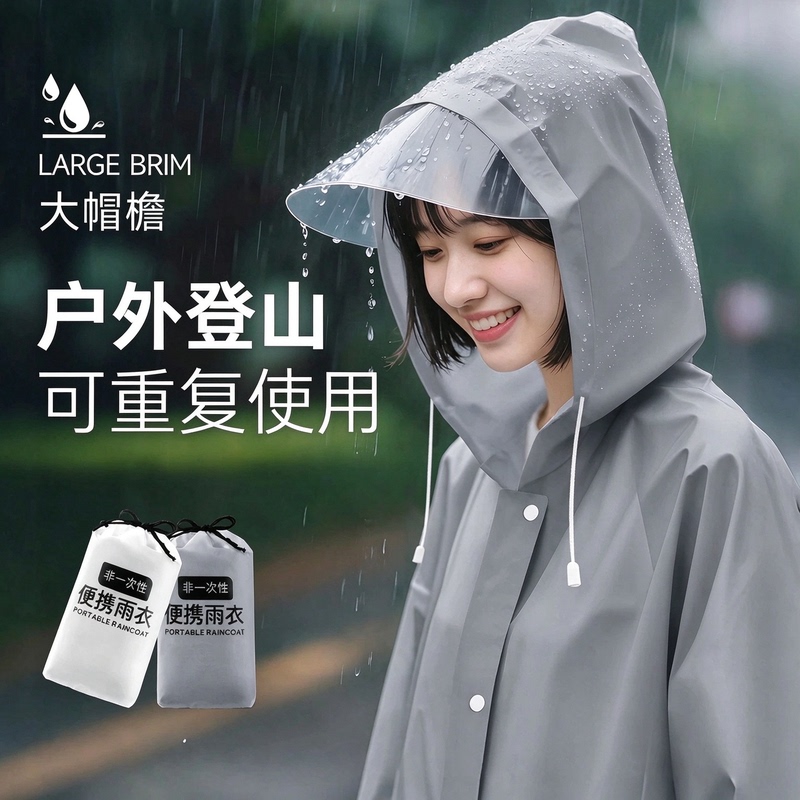 Disposable Raincoat for Adults and Children, Portable Rain Poncho, Long Full-Body Rainproof, Thickened for Outdoor Travel and Mountaineering