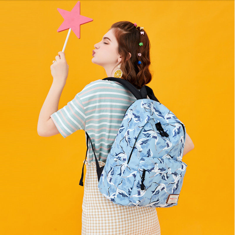 Large Capacity Junior High School Double Shoulder Bag Women Han Edition College Wind Fashion 100 Hitch High School Schoolbag Women Travel Leisure Bag Tide