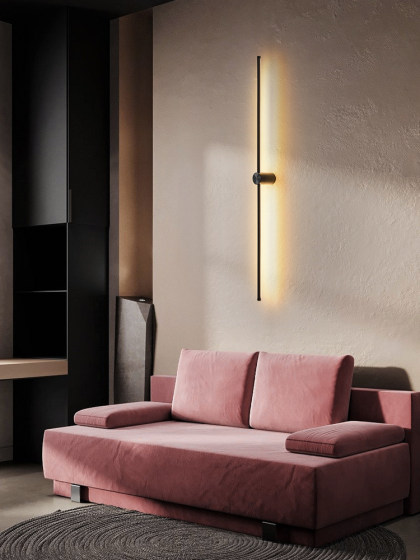 All-Copper Minimalist Long Strip Wall Lamp, Modern Simple High-End Designer Style, Italian-Style Living Room Tv Background Wall