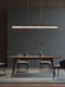 All-Copper Restaurant Chandelier, Linear Strip, Modern Minimalist Italian Style, Designer High-End Bar Table Lamp, Dining Table Lamp