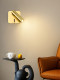 All-Copper Bedside Wall Lamp with Spotlight, Rotating for Reading and Studying, Minimalist with Built-In Switch, Light Luxury Retro Wall Lighting