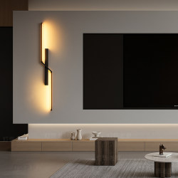 All-Copper Wall Lamp for Living Room Background Wall 2026 New Minimalist Long Strip Creative Personality Art Bedroom Bedside Lamp