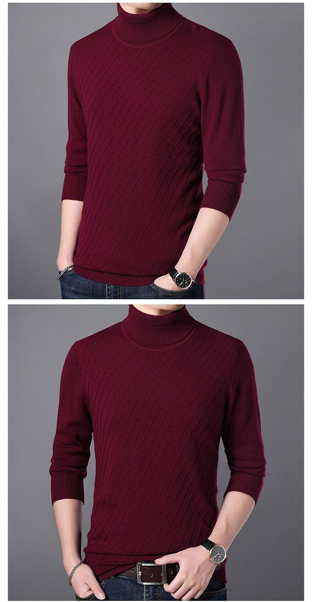 Mùa đông dày áo len cashmere tinh khiết thành phố Ordos trung niên nam áo len cao cổ áo len áo giữ nhiệt nam