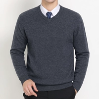 Ordos City 100% cashmere áo len dệt kim cổ chữ V cho nam quần áo giữ nhiệt nam