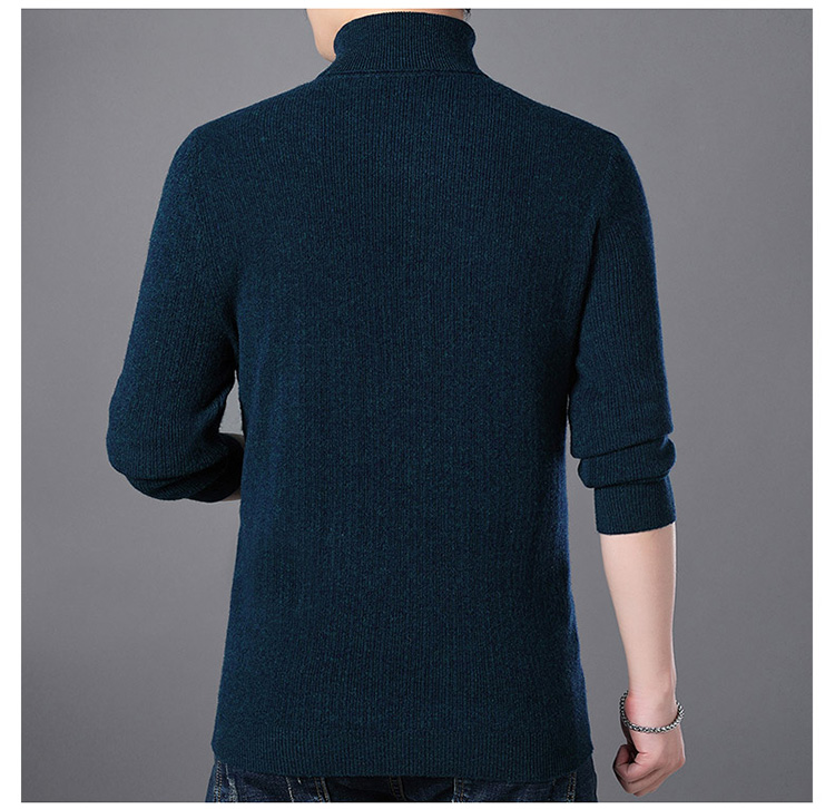 100% áo len cashmere nguyên chất nam Ordos thành phố cổ cao áo len đôi ve áo nam chạm đáy áo len lỏng shop áo khoác nam