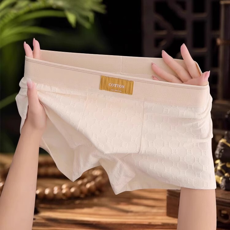 Victoria Men's Large Size Loose Underwear Pure Cotton Men's 2025 New Style Breathable and Comfortable Sports Sweat-Absorbent Shorts