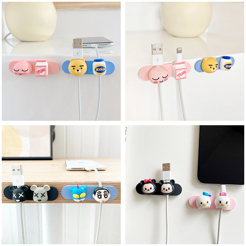 Solid paparazzi styling desktop data wire rationalizer Cartoon Finishing Charge Line Cute Contained Adhesive Fixer