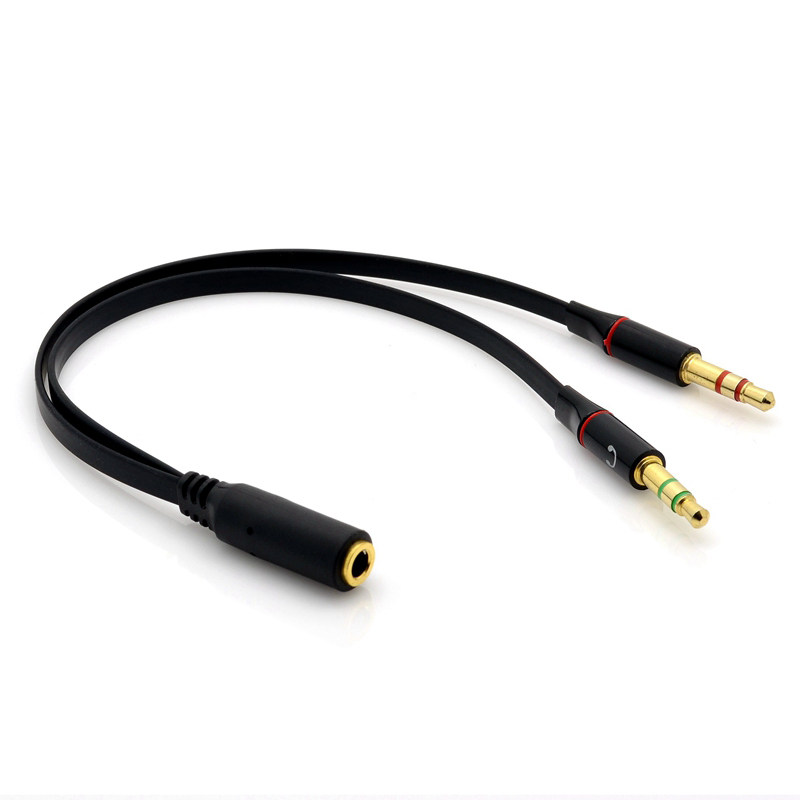 Single-hole notebook mobile phone headset to double-hole computer adapter cable one minute two transfer cable desktop adapter cable
