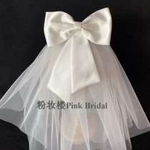 Sen Ensemble Superfairy Butterfly Knot satin finish Bride Collar License Marriage Registration Fluffy Small Head Yarn for True and Makeup Styling