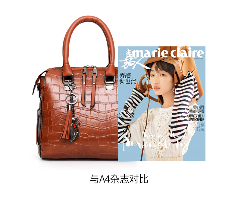 2021 New Pu Mother-and-child Bag Four-piece Suit Embossed Crocodile Pattern Solid Color Single Shoulder Handbag display picture 27