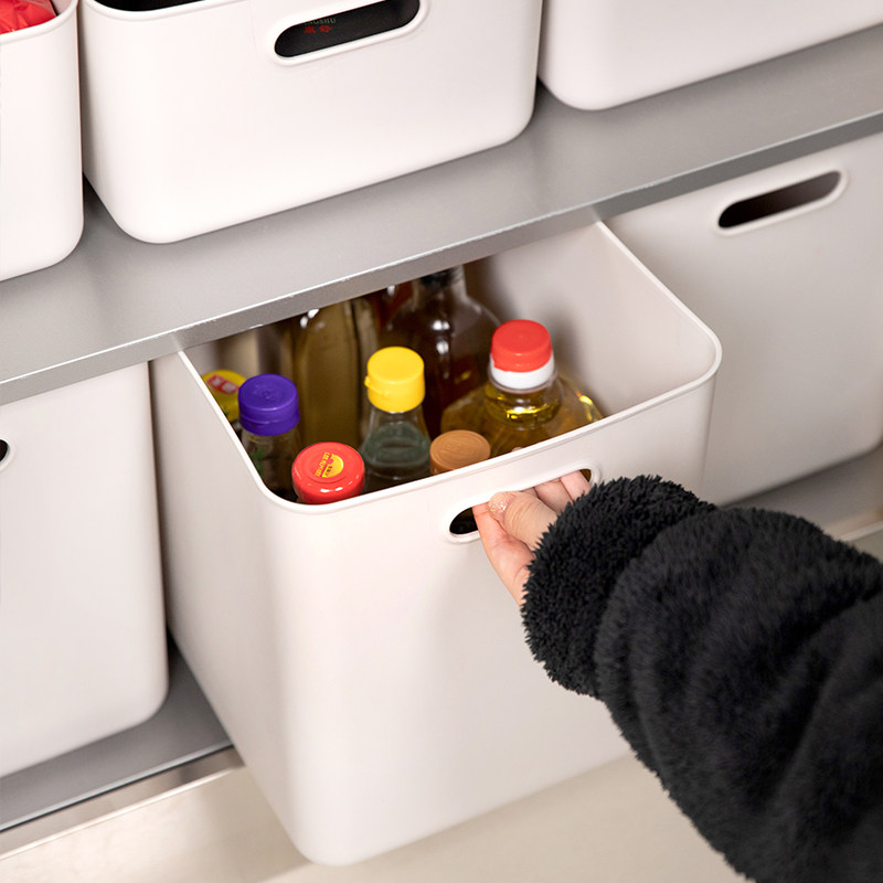 storage box plastic uncovered heifed wardrobe storage box kitchen utensils sundries classification home desktop finishing solid color